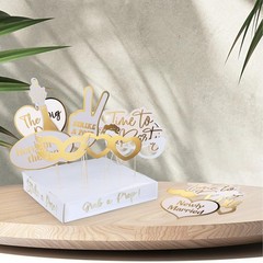 Wedding Photo Booth Props Fully Assembled Gold Signs Funny Reception 60 PCS