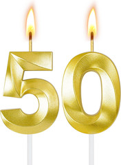 50Th Birthday Decorations for Women and Men, Gold Number 50 Candle | Gold Number