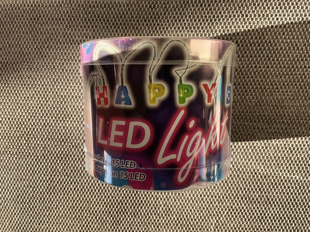Happy Birthday LED Lights Colourful Multi-Coloured LED Battery Birthday Decor