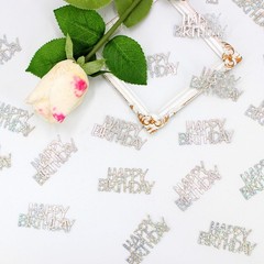 100 PCS Happy Birthday Confetti Silver Table Scatters Disco Music Supplies