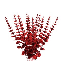 ABAJI Plastic Eucalyptus Wine Red Stems 12 PCS Fake Faux 15 inch,