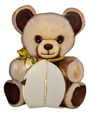 VTG 1982 Beistle Co USA Teddy Bear Die Cut Party Decor Honeycomb Baby Shower