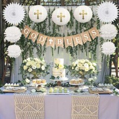 First Communion Banner Kit, Baptism Decorations for Boys Girls, First Communi…