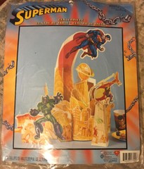 VTG HALLMARK Party Express SUPERMAN, LEX LUTHER & LOIS LANE 21″ CENTERPIECE 3-D