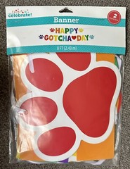 HAPPY GOTCHA DAY Banner for Dog Cat Adoption Party Celebrate 8ft Long 2-PACK NEW