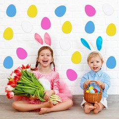 Foam Easter Eggs Egg Shaped Cutouts 4.6×6 Inch DIY Crafts Kit 72 PCS