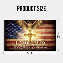 Heavy Duty 3×5 Ft Double-Sided Patriotic Eagle Flag for 4th of July Celebrations