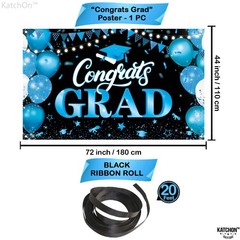 XtraLarge Congrats Grad Banner – 72×44 Inch, Congratulations Backdrop | Graduati