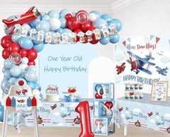 Cocomigo 145pcs Time Flies 1st Decorations, All-in-Airplane 1st Set for -year…