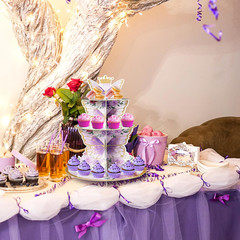 Purple Butterfly Cupcake Stand Decoration – 3-Tier Butterfly Floral Crown Cupcak