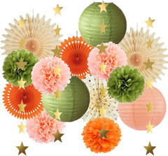 Olive Green and Orange Party Decorations Olive Birthday Party Decorations Peach