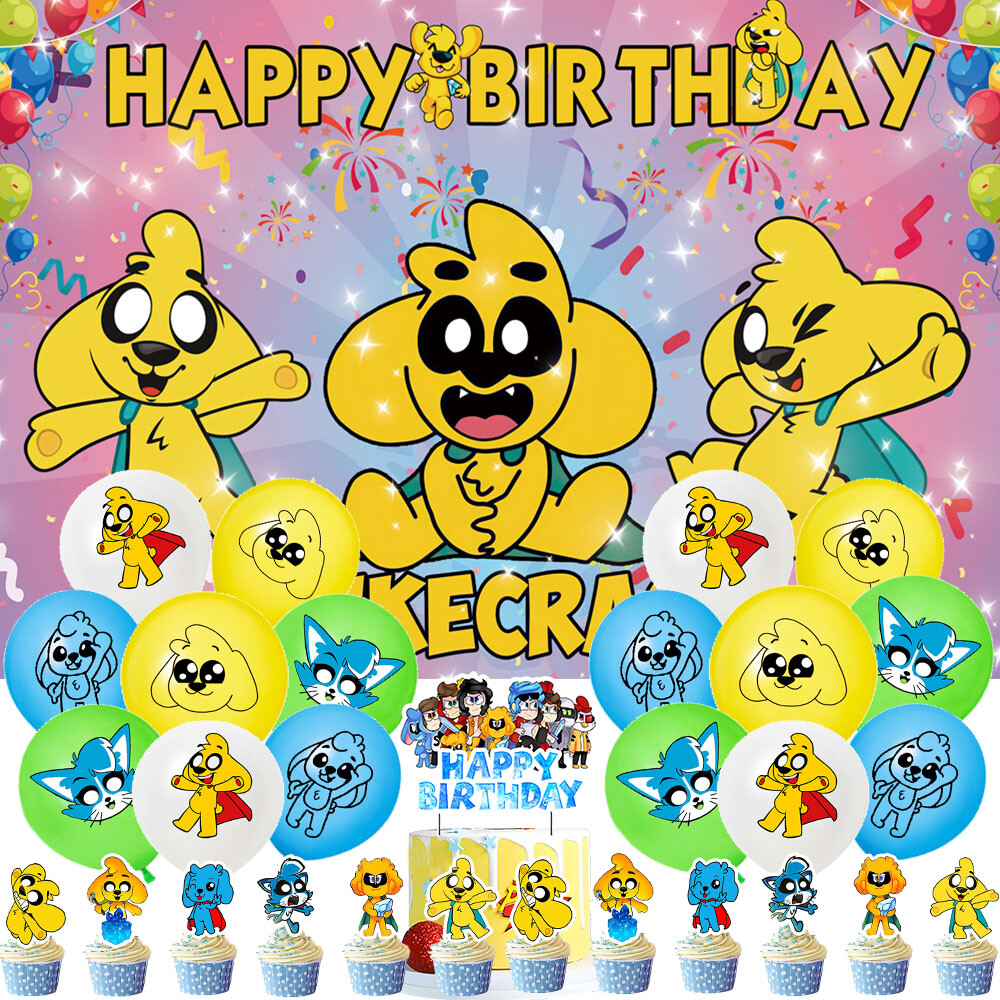 Mikecrack Party Supplies Party Decor Set Plates Balloons Cake Toppers Banner