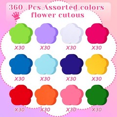 360 Pcs Spring Cutouts Paper 3.9 Inch Assorted Color Die Cuts for DIY Craft P…