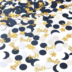 400 PCS Baby Shower Confetti Decorations Table Dots Gender Reveal Moon Star Art
