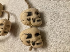 HANGING STRINGS OF SKULLS Halloween Party Decoration, Foam Skulls on Ropes.