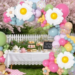 168Pcs Daisy Balloon Arch Garland Kit, Pink Green Blue Yellow Purple Confetti…