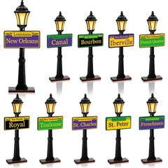 10 PCS 8 Inch Mardi Gras New Orleans Street Sign Lamp Post Table Centerpieces