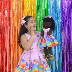 Rainbow Party Decorations, 2 Pack 3.3×6.6ft Cartoon Birthday 2 PACK