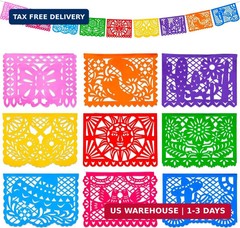 FUTUREPLUSX 1 Pack 18 Ft Papel Picado Banner Cinco De Mayo Decoration, Fiesta Pa