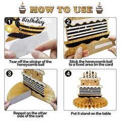 Happy 65th Birthday Table Honeycomb Centerpieces Party Decorations Gift Sign