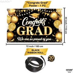 XtraLarge Congrats Grad Banner – 72×44 Inch | Graduation Banner, Congratulations
