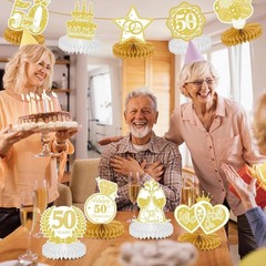 10 Pcs 50Th Anniversary Decorations, 50Th Wedding Anniversary Decorations 50Th A