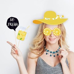 25 PCS Lemon Citrus Lemonade Theme Photo Booth Props Birthday Shower