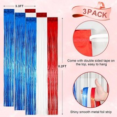 3 Pack 3.3 x 8.2 ft Tinsel Foil Backdrop Curtains – Perfect for Any Celebration