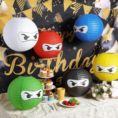 6 Pcs Ninja Themed Paper Lanterns 12 Inch Ninja Birthday Party Hanging Paper Lan