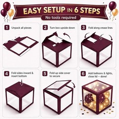 Graduation Decorations Class of 2026 Maroon and Gold Balloon Boxes for High S…