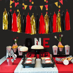 Red-Black Gold Casino-Theme Graduation Party-Decorations – 23Pcs Kits Game Night