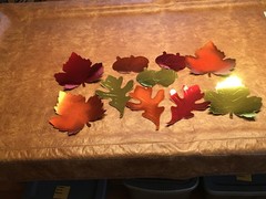 Shiny Cardboard Leaf Decorations see description for sizes