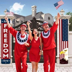 Celebrate with Style: 71x12in Red White Blue Banner for 4th of July Festivities