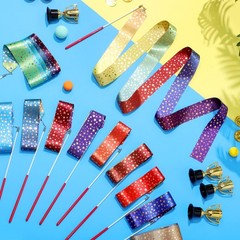 Yilloog 50 Pcs Ribbon Dancing Wands Party Favors 78.7 Inch Artistic Gymnastics
