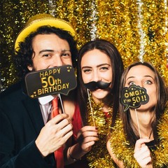 50th Birthday Photo Booth Props, Inflatable Photo Booth Frame, Giant Black Go…
