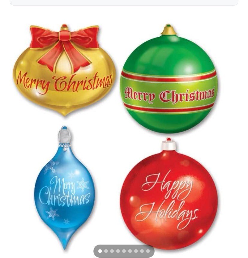 Christmas Ornament 16-Inch Cutout Set 4 Pack Christmas Party Decorations