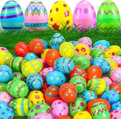 72 PCS 3.15″ Plastic Easter Eggs Bulk Empty Easter Eggs printed plastic Fillable