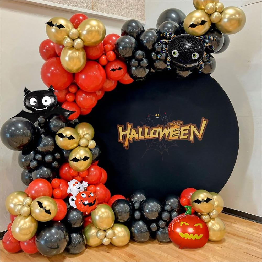 6.5×6.5ft Black Round Backdrop Cover Halloween Black Circle Backdrop Photography