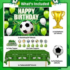 Soccer Party Decorations 122Pcs Soccer Birthday Party Decorations Supplies wi…
