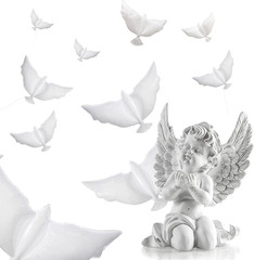 12-Pack Dove Balloons Memorial Release in Sky, Biodegradable White Angel Lantern
