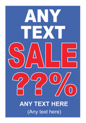 Bespoke Sale Poster Any Text Wording Logo Any % Discount Retail Shop Business