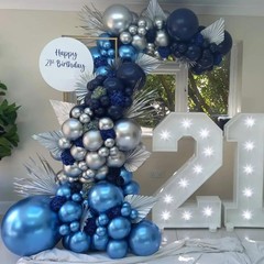 Blue Balloon Arch Kit 152Pcs Latex Garland for Birthday, Wedding, Party Decor
