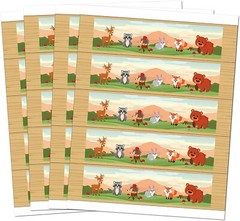 20 Forest Animals Water Bottle Labels Woodland Animals Waterproof Glossy Labels