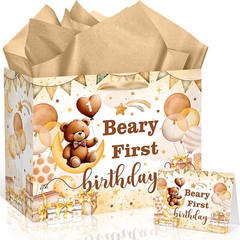 Beary First Birthday Decorations for Boys Girls Beary 1St Birthday Gift Bags wit