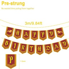Happy Birthday Decorations Banner Pre-Strung Magic Standard, Red Wizard