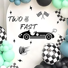 Two Fast Birthday Party Stickers for Backdrop Decal Balloon Arch Decor 2nd Bi…