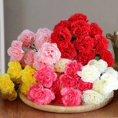 Artificial Carnation Bouquet 10 Heads Silk Floral Arrangement For Home Decor