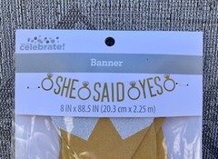 «She Said Yes» Banner & “Bride To Be” Sash Engagement Party/ Bachelorette