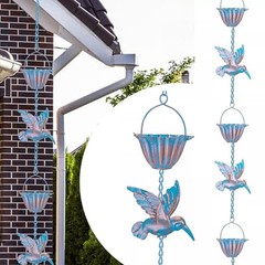 Functional 13 1FT Hummingbird Rain Chain for Efficient Outdoor Water Flow