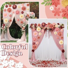 12 Pcs Large Pastel Tissue Paper Flowers 20″ 8»Giant Fiesta Pom Paper Flower…